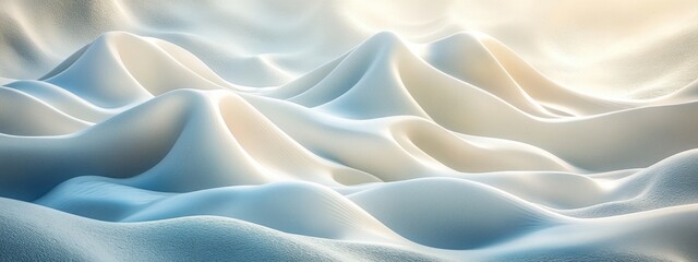 Leinwandbilder - Minimalist Abstract Design Smooth White Curves Waves High Contrast Composition Digital Art