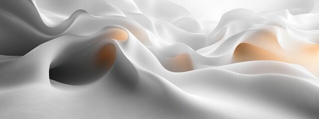 Aufkleber - Minimalistic Abstract Design with White Curves and Soft Gray Background