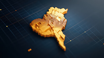 Poster - engaging visualization of golden map with grid background