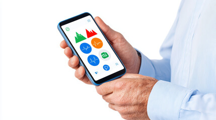 Poster - Engaging shot of person holding smartphone displaying health data