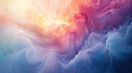 Wall Mural - Abstract Swirling Pastel Cloudscape Artistic Render