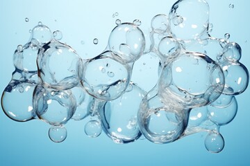Poster - A captivating design of translucent bubbles rising gracefully in clear water, creating a serene atmosphere that evokes a sense of calm and tranquility