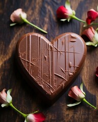 Wall Mural - Heart-shaped Chocolate Bar for Valentine's Day 