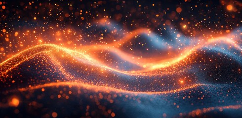 Aufkleber - Futuristic Abstract Technology Galaxy Network Flow Visuals with Artificial Intelligence and Neural Connections