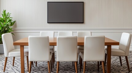 Poster - Modern boardroom featuring large screen for impactful presentations