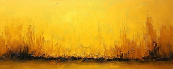 Aufkleber - Vibrant Yellow Background with Textured Design and Grunge Edges for Vintage Aesthetic