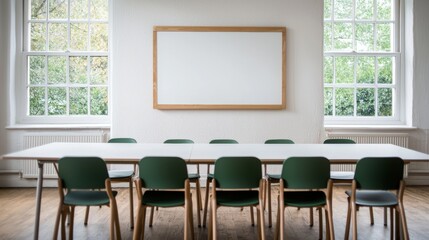Poster - Modern office interior with whiteboard and meeting table