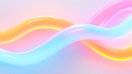 Poster - colorful flowing curves in pastel tones showcasing smooth lines and dynamic movement in abstract dig