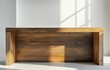 © VisualKindits - Rustic wooden console table in minimalist room.