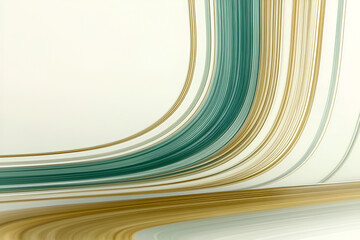 Aufkleber - abstract curves in teal and gold: a mesmerizing abstract artwork featuring flowing teal and gold cur