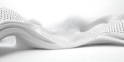 Poster - Abstract Wavy Surface: A minimalist and modern design featuring a flowing, undulating surface with a delicate pattern of perforations.  This abstract image evokes a sense of fluidity and dynamism.