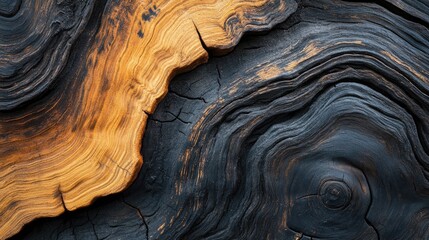 Poster - Natural wood surface featuring rich textures and deep colors ideal for backgrounds and design projects showcasing organic aesthetics.