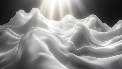 Poster - Minimalist Abstract Art White Curves Soft Light