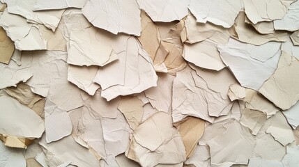 Poster - Recycled paper texture background showcasing crumpled and torn craft carton material for creative design projects.