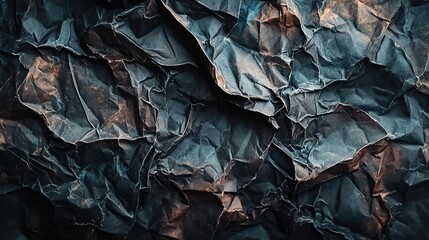 Poster - Textured crumpled paper background for design and artistic projects with detailed shadows and highlights
