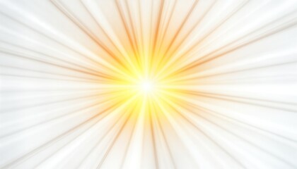 Poster - Abstract sunburst design with radiating lines. Warm yellow, white colors create bright, dynamic effect. Suitable for overlays screen blending in creative projects. Graphic ideal for various design