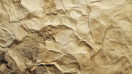 Poster - Crumpled Texture of Coarse Grain Recycled Kraft Paper for Background and Design Use