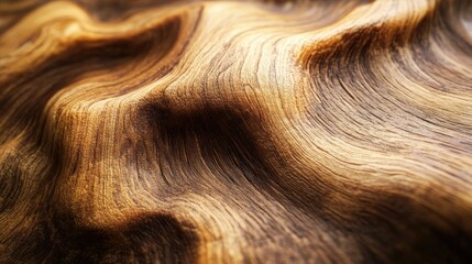 Poster - Natural wooden texture with intricate grain patterns showcasing organic curves and warm tones for design and decor backgrounds.