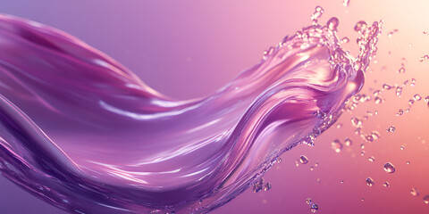 Poster - liquid dance: a mesmerizing abstract image of a vibrant pink and purple liquid splash, swirling and 