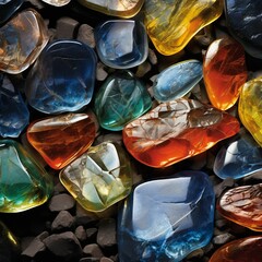 Wall Mural - Colorful Translucent Rocks with Swirling Texture 