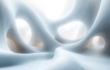 Aufkleber - Minimalist Abstract Artwork Flowing Curves Soft Lighting Graphic Design