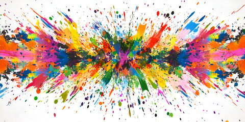 Poster - rainbow burst: an explosion of vibrant color, a dynamic and energetic abstract artwork featuring a k