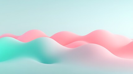 Wall Mural - Soft Pastel Waves in Light Colors Create a Dreamlike Abstract Background for Design Projects