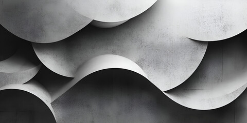 Poster - Abstract Gray Curves: A mesmerizing grayscale abstract design featuring undulating curves, creating a dynamic and textural visual.
