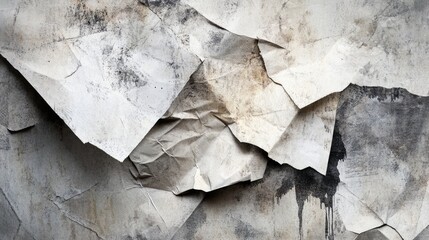 Poster - Grunge textured recycled paper with crumpled folds and scratches creating a vintage and artistic background for creative design projects