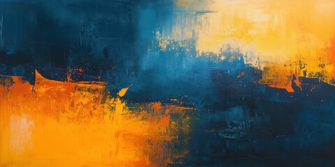 Poster - Abstract painting with vibrant lights, blending realistic textures with artistic composition for a striking visual effect