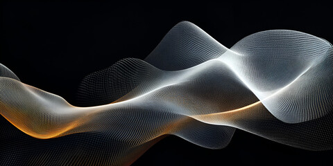 Poster - abstract flowing lines: a mesmerizing dance of light and shadow, delicate lines flow and intertwine 