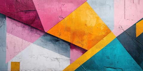 Poster - Creative abstract art with vibrant colors, blending realistic textures with artistic composition for a striking visual effect