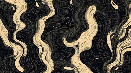 Poster - Abstract Flowing Lines in Dark and Light Colors