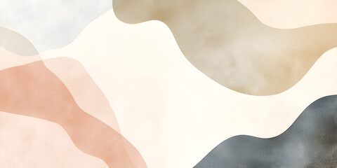 Poster - abstract watercolor wash: serene earth tones in a minimalist watercolor wash design. subtle organic 