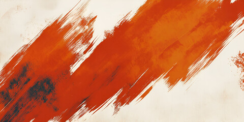 Poster - Abstract Fiery Brushstrokes: Dynamic, expressive strokes of fiery orange and deep red paint create a powerful and energetic abstract artwork. The texture suggests movement and passion.