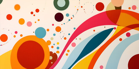 Poster - abstract vibrant circles and waves: a dynamic abstract pattern explodes with color and energy. swirl
