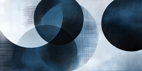 Poster - abstract circles in blue: a captivating abstract artwork featuring overlapping circles in shades of 