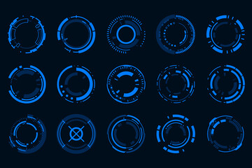 Wall Mural - technology hi-tech element. sci-fi hud futuristic frame technology circle.