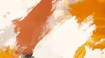 Poster - Abstract Art:  A close-up of abstract art featuring vibrant strokes of orange, yellow, and white paint. The texture and colors evoke a sense of energy and movement.