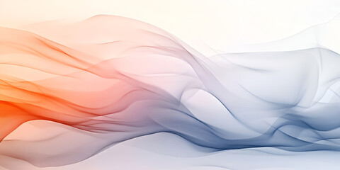 Poster - Abstract Swirls: A vibrant abstract design features ethereal, flowing lines of orange, blue, and white that create an impression of soft movement, evoking feelings of tranquility and ethereal beauty.