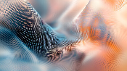 Poster - Abstract Network: A mesmerizing abstract background featuring a flowing network of interconnected points in vibrant blue and orange hues, evoking a sense of movement and interconnectedness.