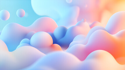 Poster - pastel dreamscape: abstract rendering of flowing pastel colors creating a dreamy, ethereal landscape