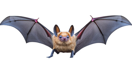 adorable little brown bat in flight wings spread wide night wildlife cute dark small fauna black