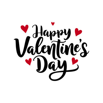 Valentine's Day lettering or typography design, isolated on a white background.