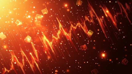 Poster - a visually striking d graph with interconnected nodes and ascending lines, set in a digital space wi
