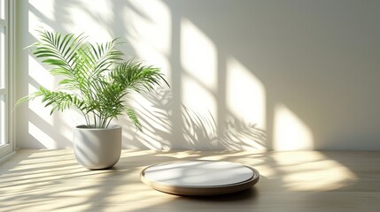 Poster - Stylish Wireless Charger for a Modern Desk Setup with Minimalist Aesthetic and Natural Lighting