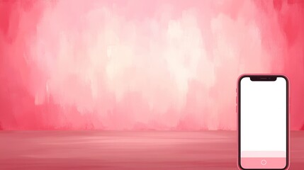 Poster - Pink Background Smartphone Mockup Studio Shot