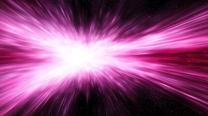 Poster - Pink Cosmic Explosion, Starburst Light Rays