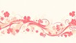 © Big9869 - Pink Floral Swirl Design Elegant Spring Blossom Border