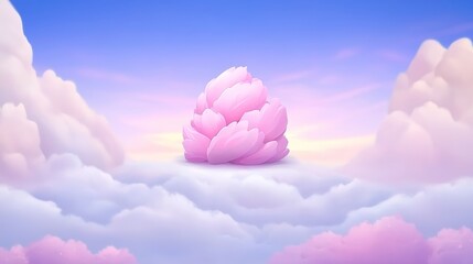 Canvas Print - Pink Flower Cloud Bloom Fantasy Artwork